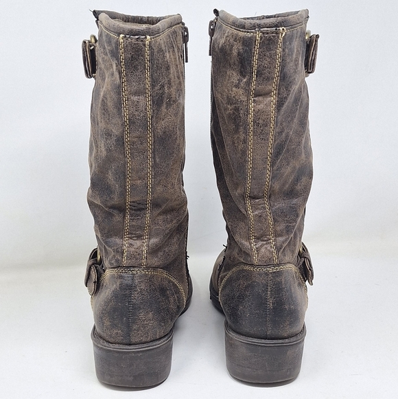 Decree Distressed Brown Combat Boots Sz 10.5 - Picture 3 of 4